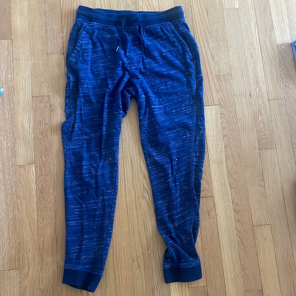 Navy blue-white joggers